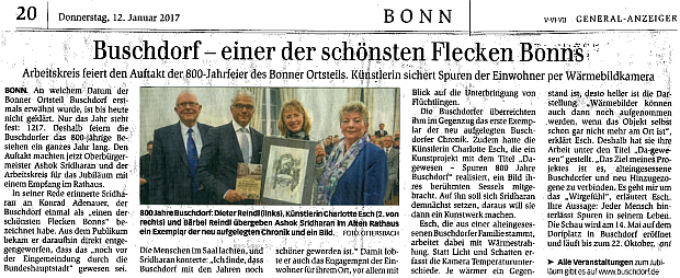 Zeitungsartikel mit Bild Ashok Sridharan mit Charlotte Esch im Rathaus