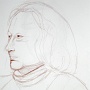 Portrait II<br />Rötelzeichnung auf Papier<br />2011<br />59 x 42 cm