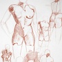 Skulptur I<br />Rötelzeichnung auf Papier<br />2011<br />59 x 42 cm