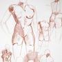 Skulptur I<br />Rötelzeichnung auf Papier<br />2011<br />59 x 42 cm
